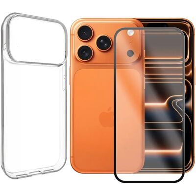 Verre trempé + Coque transparente silicone pour iPhone 17 Pro Max 6.9"-Visiodirect - Publicité Verre trempé + Coque transparente silicone pour iPhone 17 Pro Max 6.9"-Visiodirect - Publicité