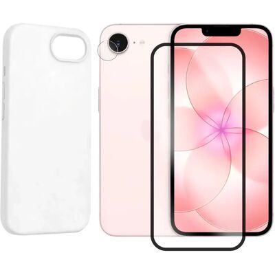 Visiodirect Kit de protection écran et caméra avec coque pour iPhone 17e - Blanc - Publicité Visiodirect Kit de protection écran et caméra avec coque pour iPhone 17e - Blanc - Publicité