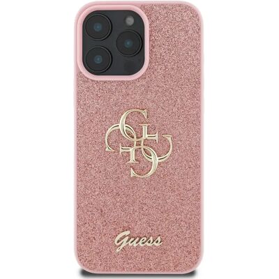 Coque Guess Rose avec Glitter et Logo 4G pour iPhone 16 Pro - Étui - Publicité Coque Guess Rose avec Glitter et Logo 4G pour iPhone 16 Pro - Étui - Publicité