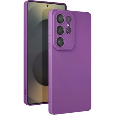 Coque en silicone violette pour Galaxy S25 Ultra - Étui - Publicité Coque en silicone violette pour Galaxy S25 Ultra - Étui - Publicité