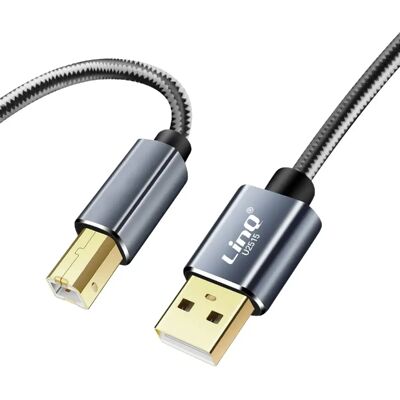 Câble USB-A 2.0 à USB B 2.0 LinQ - 1,5m - Noir - Publicité Câble USB-A 2.0 à USB B 2.0 LinQ - 1,5m - Noir - Publicité