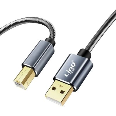 LinQ USB-A vers USB-B 2.0 - 3m Nylon - Publicité LinQ USB-A vers USB-B 2.0 - 3m Nylon - Publicité