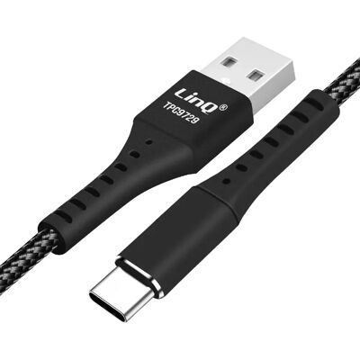 LinQ Câble USB vers USB-C 5A 1.2m - Noir - Publicité LinQ Câble USB vers USB-C 5A 1.2m - Noir - Publicité