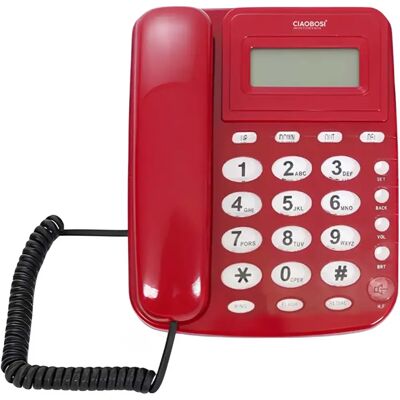 Avizar Téléphone Fixe Filaire Multifonction avec Écran LCD / Redial / Alarme Rouge - Publicité Avizar Téléphone Fixe Filaire Multifonction avec Écran LCD / Redial / Alarme Rouge - Publicité