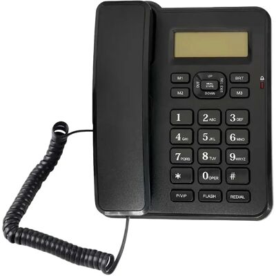 Avizar Téléphone Fixe Filaire avec Haut-parleur - Numérotation Rapide - Écran LCD Noir - Publicité Avizar Téléphone Fixe Filaire avec Haut-parleur - Numérotation Rapide - Écran LCD Noir - Publicité