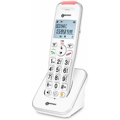 Geemarc Pack de 2 Téléphones sans fil Senior Liberty 200 avec Grosses touches Blanc - Publicité Geemarc Pack de 2 Téléphones sans fil Senior Liberty 200 avec Grosses touches Blanc - Publicité