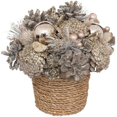 ATMOSPHERA Composition Artificielle Terre de Rose 19cm Champagne - Publicité ATMOSPHERA Composition Artificielle Terre de Rose 19cm Champagne - Publicité