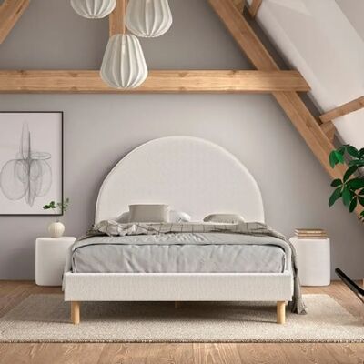 Ensemble Chambre VIPACK Moon - Lit Capitonné, Blanc, 140x200cm - Publicité Ensemble Chambre VIPACK Moon - Lit Capitonné, Blanc, 140x200cm - Publicité