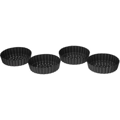 Five Simply Smart Lot de 4 Moules Tartelettes Perforé 10cm Gris - Publicité Five Simply Smart Lot de 4 Moules Tartelettes Perforé 10cm Gris - Publicité