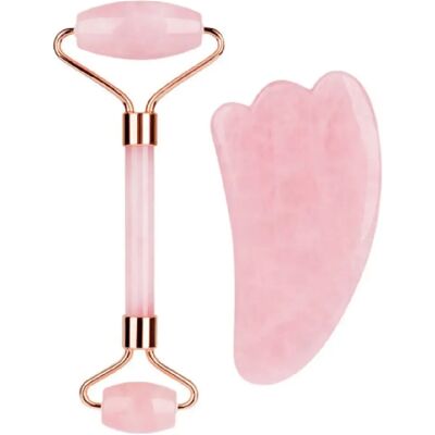 Chrono Rouleau de jade avec Gua Sha - Rose - Publicité Chrono Rouleau de jade avec Gua Sha - Rose - Publicité