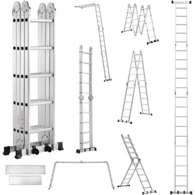 TEENO Échelle télescopique 7 en 1, Échelle Transformable 5.8 m, 2 marches épaisses - Publicité TEENO Échelle télescopique 7 en 1, Échelle Transformable 5.8 m, 2 marches épaisses - Publicité