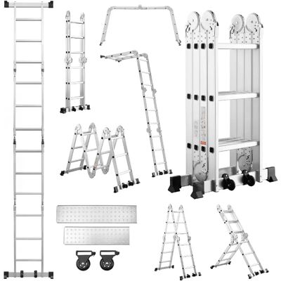 TEENO échelle 7en1 3.6m, 4x3 marches, alu pliable, 2 plateformes, 2 roues, 12 échelons - Publicité TEENO échelle 7en1 3.6m, 4x3 marches, alu pliable, 2 plateformes, 2 roues, 12 échelons - Publicité