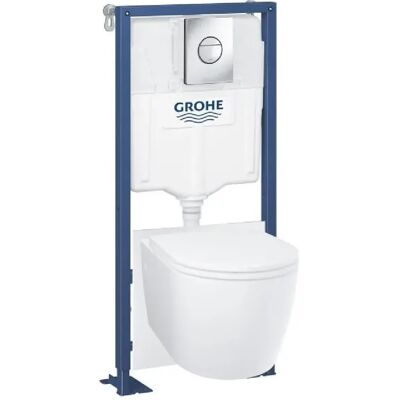 Pack Bâti support 5 en 1 - GROHE - Blanc - 1.13 m - Céramique - Plaque de commande + supports muraux + isolation + pipe coudé - Publicité Pack Bâti support 5 en 1 - GROHE - Blanc - 1.13 m - Céramique - Plaque de commande + supports muraux + isolation + pipe coudé - Publicité