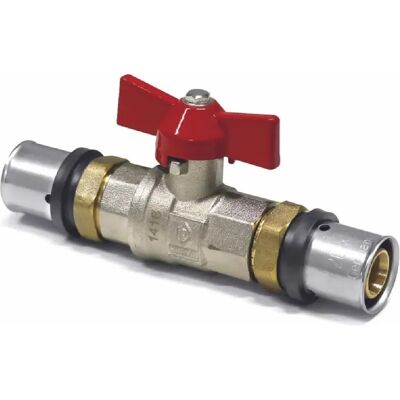 boni-shop Robinet à Boisseau Sphérique Pressfitting 16mm en Laiton Rouge - Publicité boni-shop Robinet à Boisseau Sphérique Pressfitting 16mm en Laiton Rouge - Publicité
