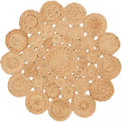 Impalo - Jutewood - Beige - 120x120 - Rug - Publicité Impalo - Jutewood - Beige - 120x120 - Rug - Publicité
