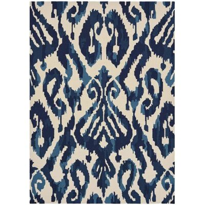 UnAmourDeTapis Un amour de tapis Kasuri - 140x200 cm - Bleu - Publicité UnAmourDeTapis Un amour de tapis Kasuri - 140x200 cm - Bleu - Publicité
