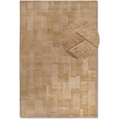 UnAmourDeTapis Tapis chambre 120 x 170 cm, laine noble tissée à la main, motif géométrique, beige, marron - Publicité UnAmourDeTapis Tapis chambre 120 x 170 cm, laine noble tissée à la main, motif géométrique, beige, marron - Publicité