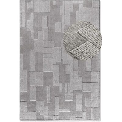 UnAmourDeTapis Tapis chambre 120 x 170 cm, gris, beige, laine tissée main, motif géométrique, WILHELMINE - Publicité UnAmourDeTapis Tapis chambre 120 x 170 cm, gris, beige, laine tissée main, motif géométrique, WILHELMINE - Publicité