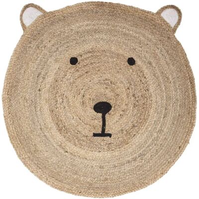 ATMOSPHERA Tapis enfant rond Ourson - Diam 100 cm - Jute - Publicité ATMOSPHERA Tapis enfant rond Ourson - Diam 100 cm - Jute - Publicité