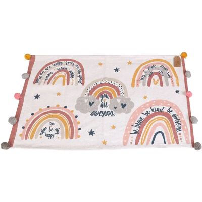 Toilinux Tapis pour chambre d'enfant à pompons - 60 x 90 xm. - Multicolore - Publicité Toilinux Tapis pour chambre d'enfant à pompons - 60 x 90 xm. - Multicolore - Publicité