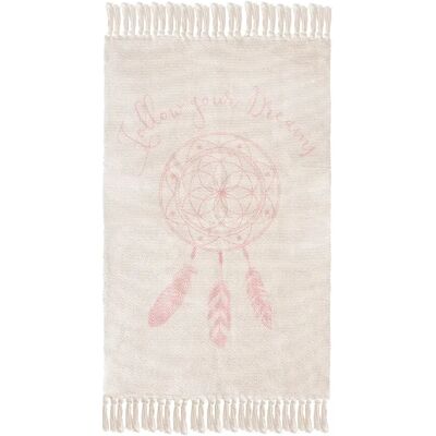 ATMOSPHERA Tapis à franges enfant Dream - L. 60 x l. 90 cm - Rose - Publicité ATMOSPHERA Tapis à franges enfant Dream - L. 60 x l. 90 cm - Rose - Publicité