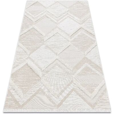 RugsX Tapis Écologique Sisal Moroc - Rombes, Zigzag, Franges Boho - Beige / Crème - Tapis - Publicité RugsX Tapis Écologique Sisal Moroc - Rombes, Zigzag, Franges Boho - Beige / Crème - Tapis - Publicité