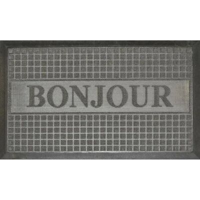 Bonjour Gris - Rectangulaire - Gris - PVC - rug - Publicité Bonjour Gris - Rectangulaire - Gris - PVC - rug - Publicité