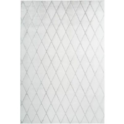 Kayoom Vivica 225 Blanc Bleu 80x150cm - Tapis à poils longs - Publicité Kayoom Vivica 225 Blanc Bleu 80x150cm - Tapis à poils longs - Publicité