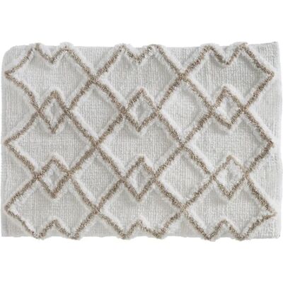 Tapis de bain blanc taupe 50x75cm - 5five - Publicité Tapis de bain blanc taupe 50x75cm - 5five - Publicité