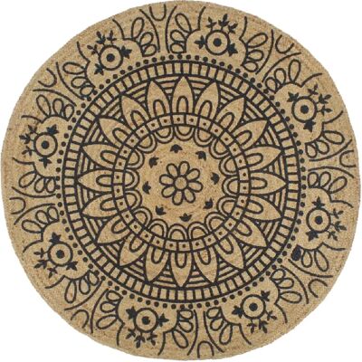 Tapis en jute fait main vidaXL avec motif bleu foncé - Tapis - Publicité Tapis en jute fait main vidaXL avec motif bleu foncé - Tapis - Publicité
