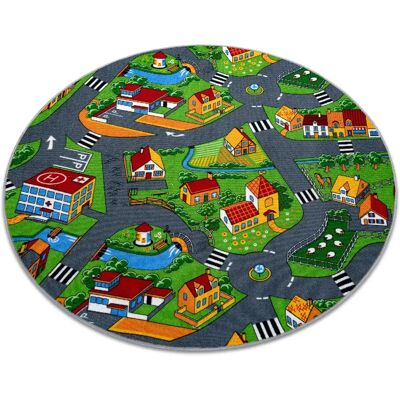 Tapis Rond Little Village Multicolore - Tapis - Publicité Tapis Rond Little Village Multicolore - Tapis - Publicité