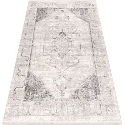 RugsX Distin 0107B Tapis moderne gris / blanc / clair - Vintage, cadre, franges - Publicité RugsX Distin 0107B Tapis moderne gris / blanc / clair - Vintage, cadre, franges - Publicité