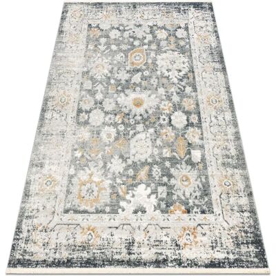 Tapis moderne RugsX Distin 0835A Gris clair - Vintage, Cadre, Franges - Publicité Tapis moderne RugsX Distin 0835A Gris clair - Vintage, Cadre, Franges - Publicité