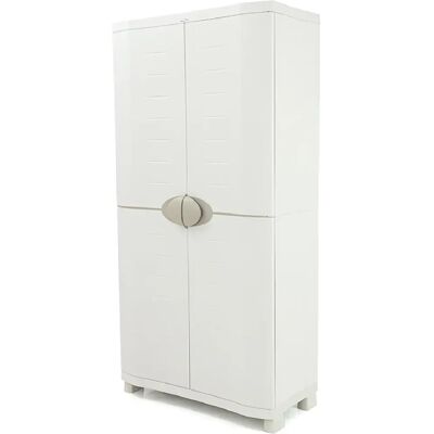 Pegane Armoire penderie plastique - Beige - Publicité Pegane Armoire penderie plastique - Beige - Publicité