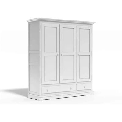 Decopin Armoire Ducie 3 portes - Blanc - Publicité Decopin Armoire Ducie 3 portes - Blanc - Publicité