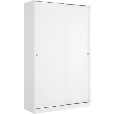 Pegane Armoire penderie 2 portes coulissantes - Blanc - Publicité Pegane Armoire penderie 2 portes coulissantes - Blanc - Publicité