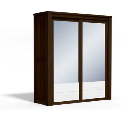 Decopin Armoire penderie 2 portes - Wengé - Publicité Decopin Armoire penderie 2 portes - Wengé - Publicité