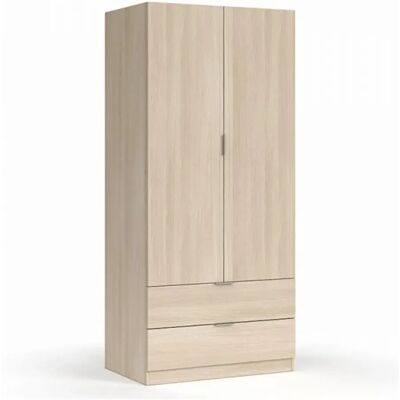 Pegane - Armoire - imitation chêne - 180 x 81 x 52 cm - Publicité Pegane - Armoire - imitation chêne - 180 x 81 x 52 cm - Publicité