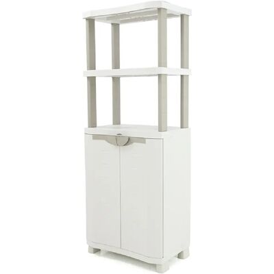 Pegane Armoire de rangement plastique - Beige - Publicité Pegane Armoire de rangement plastique - Beige - Publicité