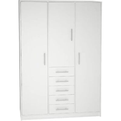 Pegane - Wardrobe - Blanc - 200x130x50 cm - Wardrobe - Publicité Pegane - Wardrobe - Blanc - 200x130x50 cm - Wardrobe - Publicité