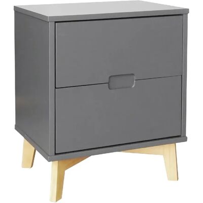 Pegane Table de chevet scandinave - Anthracite - Publicité Pegane Table de chevet scandinave - Anthracite - Publicité