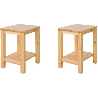 Decoshop26 Table de chevet lot de 2 - Naturel - Publicité Decoshop26 Table de chevet lot de 2 - Naturel - Publicité