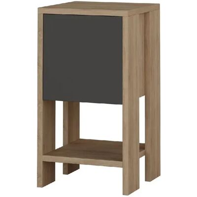 Toilinux Table de chevet 1 porte - L.30 cm - Beige et Gris - Publicité Toilinux Table de chevet 1 porte - L.30 cm - Beige et Gris - Publicité