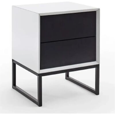 Pegane Table de chevet moderne - Blanc - Publicité Pegane Table de chevet moderne - Blanc - Publicité