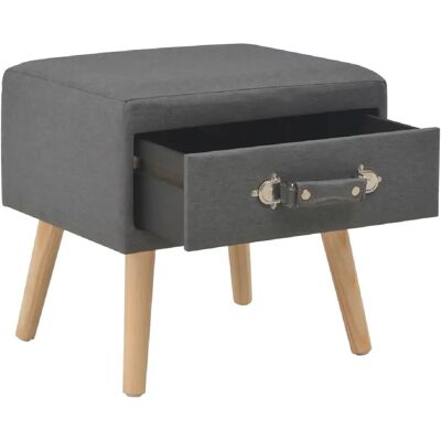 Helloshop26 Table de chevet tissu - Gris foncé - Publicité Helloshop26 Table de chevet tissu - Gris foncé - Publicité