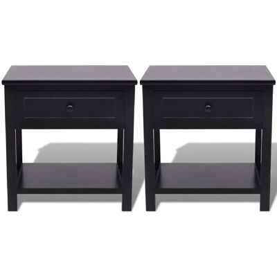 Ensemble de 2 tables de nuit en bois et MDF - Nuits - Publicité Ensemble de 2 tables de nuit en bois et MDF - Nuits - Publicité