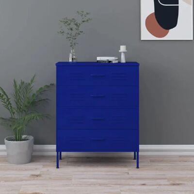 vidaXL Commode en Acier Bleu Marine - Rangement Industriel - Publicité vidaXL Commode en Acier Bleu Marine - Rangement Industriel - Publicité
