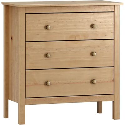 Pegane Commode 3 tiroirs - Chêne - Publicité Pegane Commode 3 tiroirs - Chêne - Publicité