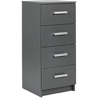 Pegane Chiffonnier 4 tiroirs - Graphite - Publicité Pegane Chiffonnier 4 tiroirs - Graphite - Publicité