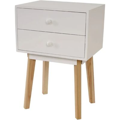 Mendler Commode 2 tiroirs Malmö - Blanc - Publicité Mendler Commode 2 tiroirs Malmö - Blanc - Publicité
